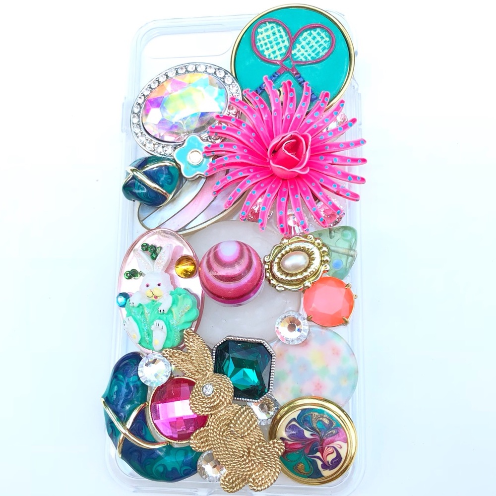Bling bedazzled iPhone 7/8 PLUS hot pink summer
